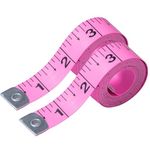 CrafTreat 2-Pack Pink Tape Measure – Dual-Sided Standard & Metric Scales, Soft Flexible Ruler for Body Measurements & Tailoring, 60in/150cm