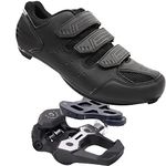 Unisex Men's Women's Bike Shoes Riding,Cycling,Indoor,Peloton Compatible with Shimano SPD &Look Delta Bicycle Pedal Cleats Road Bike Shoes Mountain Bike Shoes, Black Bike Shoes-carbon Pedal, 7.5