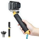 TELESIN Floating Hand Grip Waterproof Stick for GoPro Hero 11 10 9 8 7 6 5 4 3 2, Fusion, Max, Underwater Selfie Sick for Most Action Cameras