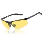 DUCO Night vision Driving Glasses For Headlight Polarized Driver Glasses 8125 (Shine Black/Yellow)