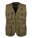 KTWOLEN Mens Dog Handler Vest Fishing Vest Hunting Gardening Gilet Photographers Lightweight Waistcoats Multi Pockets Sleeveless Jacket Gillette, Tan, S