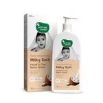 Mother Sparsh Milky Soft Head to Toe Baby Wash & Baby Shampoo-400ml with Milk Protein & Shea Butter | Ph balanced & Paraben free 2 in 1 Moisturizing Natural Baby Body Wash & Shampoo