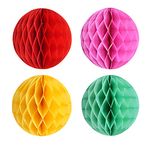 Rozi Decoration Beautiful Honeycomb Party Balls Hanging Decor Anniversary Baby Shower Wedding Birthday Party Home Decoration Pack of 4