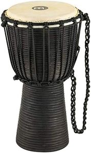 Meinl Percussion Djembe Hand Drum Circle Instrument, Carved Mahogany Headliner Series — NOT Made in China — African Mali Weave Ropes, 2-Year Warranty, Black River, Small (HDJ3-S)