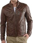 PARE Leather Handmade Brown Jacket for Men's (AA_LJ_028_Brown_M)