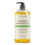 MAJESTIC PURE Coconut Massage Oil - Ultra-Glide Formula with Soothing Aroma - Therapeutic Massage, Made with Natural Oils - All Skin Types, Men & Women - 236 ml
