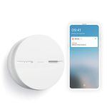 Netatmo Smart Smoke Alarm, 10-Years Battery life, Connected Smoke, Self-Testing, No Hub Necessary, Conforms to EN14604, NSA-UK,White,11.5 x 11.5 x 4.4 centimetres