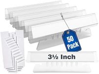 1InTheOffice Clear Hanging Folder Tabs, and Inserts 3-1/2" x 5/8", 50/Pack (3 1/2")