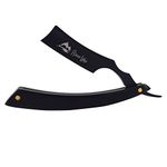 Professional Men's Straight Razor Barber Straight Edge Folding Razor (Black Handle Razor)
