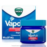 Vicks VapoRub Nasal Decongestant, Cough Suppressant, Relief from Cold, Aches, & Pains, Chest Rub Ointment, Original scent, 50 g/57 mL