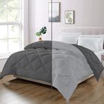 Day care - King Size Bed Comforter for Winter Microfiber 500 GSM Diamond Stitch Reversible Comforter (92" x 106" Inches/233cm x 269cm) - Comforter for King Size Bed|Silver/Dark Grey