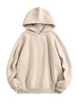 ANRABESS Women Hoodies Fleece Oversized Sweatshirt Drop Shoulder Long Sleeve Athletic Workout Pullover Y2K Clothes, Apricot, Large