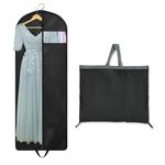 Dress Bags Covers Long, Clothes Covers, Lightweight Eco Friendly Long Dress Bags Covers with Zip Waterproof Breathable Garment Storage Bags for Storage and Travel(Black)