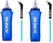 AONIJIE Pack 2 TPU Soft Hydration Water Bottles Collapsible Flask-Use in Hydration Vest for Marathon Running Hiking Cycling (500ml/2x17.1oz)