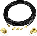 Superbat RF coaxial SMA Male to SMA Female Bulkhead RG174 33ft Cable + 3pcs RF Coax SMA Adapter Kit for SDR Equipment Antenna Ham Radio,3G 4G LTE Antenna,ADS-B,GPS and etc