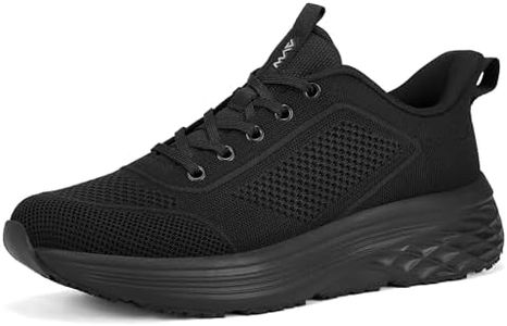 AVW Mens Non Slip Work Shoes, Breathable Mesh Lightweight Sneakers，Water Resistant Upper Slip On Chef Shoes，Comfortable Oil Resistant Work Shoes，Black