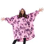 THE COMFY Dream | Oversized Light Microfiber Wearable Blanket, One Size Fits All, Seen on Shark Tank, Purple Tie Dye