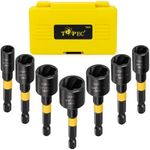 Topec Bolt Extractor Set, 7-Piece Easy Out Screw Extractor Set with Hex Shank, for Removing Broken Screws, Bolts, Nuts and Studs, Quick-Release Stripped Bolt Remover