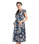 AV2 Rayon Womens Viscose Maternity Kurta | Nursing |Feeding | Breast Feeding Anarkali Dress With Zippers For Post Pregnancy(5073_Navy_Xl), Blue