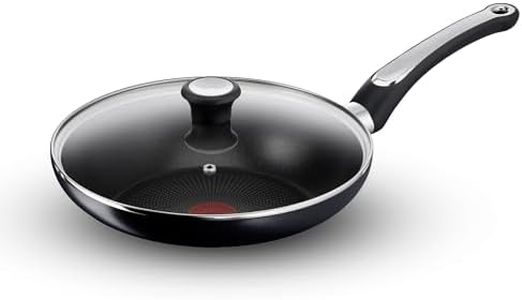 Tefal Cook & Savour Non-Stick Fry Pan with Glass Lid/Thermo-Spot Technology/Titanium Non-Stick Coating/28 cm/Superior Induction Base/Suitable for All Hob Type/Black/2 Years of Warranty