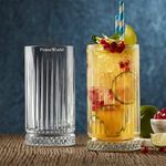 PrimeWorld European 300 Ml Iceland Highball Glasses Set Of 6 Pcs - Tall Drinking Glasses For- Water, Juice, Mojito, Cocktail, Lead-Free, Perfect For Home, Restaurants And Parties, Transparent