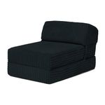 Changing Sofas | 'Bjorn' Jumbo Cord Fold Out Single Z Bed Mattress (Black)