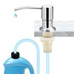 Kitchen Soap Dispenser Sink, Kitchen Stainless Steel Recessed Soap Dispenser with 1.0 m Silicone Extension Hose for Sink, Soap Dispenser with 360° Rotation Pump for Kitchen Sink