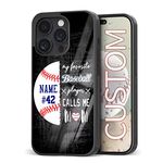 Eomnniofoy Custom Baseball Mom Phone Cases for Samsung Galaxy S7 S8 S9 S10 S20 S21 S22 S23 S24 Ultra Plus FE Edge | for iPhone Moto Pixel, My Favorite Player Call Me Mom Gifts for Women Girls