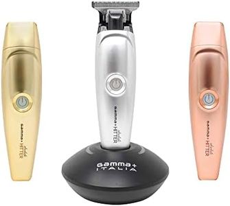 GAMMA+ Absolute Hitter Professional Cordless Hair Trimmer, Modular Color Lids, 3 Guards, 3 Modular Color Lids Included (Matte Chrome, Rose Gold, Gold)