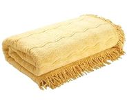 The Bettersleep Company Candlewick Bedspread Luxury Traditional Bed Throw Double Bed Gold