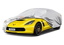 kayme Car Cover Chevrolet Corvette C4/C5/C7/C8 Coupe Convertible Targa Waterproof Full Cover Outdoor UV Sun Rain Protection Silver