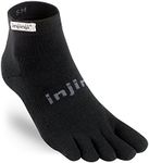 Injinji Men's Run Original Weight Mini Crew Toe Socks, Black, Large