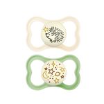 MAM Supreme Night Best Pacifier for Breastfed Babies 16+ Months, Glow in The Dark, Unisex, Gree, 1 Case, 2 Count