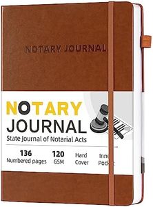 Notary Journal Log Book, 7”x10" Notary Book, Notary Log Book Notary Public Journal for Notarial Acts, Hardcover Notary Journal, 120gsm Thick Paper, 136 Numbered Pages, Brown