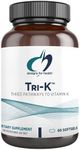 Designs for Health TRI-K - Three Forms of Vitamin K + GG, High Potency Supplement - 2000mcg Vitamin K1, 500mcg K2 MK-4 - Non-GMO + Gluten Free (60 Softgels)