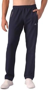 SCR SPORTSWEAR Mens Lounge Pants with Pockets - Mens Sweatpants Open Bottom 70% Cotton 20% Polyester - Straight Fit - Navy 32W x 34L Tall