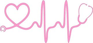 Sweet Tea Decals Stethoscope Heart (Pink) - 8" x 3 3/4" - Vinyl Die Cut Decal/Bumper Sticker for Windows, Trucks, Cars, Laptops Etc.