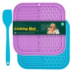 Dog Lick Mat with Suction Cups - Pinecona Lick Mat for Dogs & Cats Yogurt Lick Pad Silicone Non-Slip for Anxiety Relief Boredom Reducer Bathing Nail Trimming Distraction Toy 2 Pack