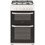 Hotpoint 50cm Double Cavity Gas Cooker - White