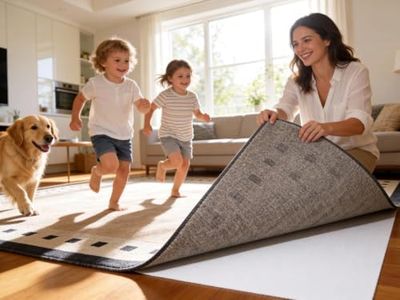 Mayhawk Non-Slip Rug Gripper Pad: Adhesive & Residue-Free Silicone 5X Stronger Grip for Hardwood Tile & LVP - BPA-Free Machine Washable - Odorless Tear-Resistant - 2.6x14 Ft Thin