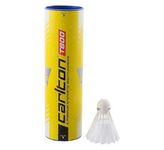 Carlton Badminton Shuttle Tournament T800 White – Blue, Medium Speed (77 Grains), for Juniors and Club Players (1 x 6 Tube)