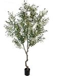 AfanD Artificial Tree Faux Olive Tree 8ft(92in,3200leaves) Tall Fake Olive Plant in Pot Fake Silk Tree Faux Plants Indoor