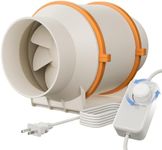 ONVEAN 4 Inch Inline Duct Fan, Quiet Exhaust Ventilation Fan for Bathroom, Kitchen, Basement, Grow Tent 4E214A-C