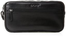 Dopp Men's Seasoned Soft Sided Multi-Zip Travel Kit-Leather, Black