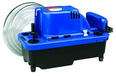 Little Giant VCMX-20ULST 115 Volt, 1/30 HP, 84 GPH Automatic Condensate Removal Pump, 6-Ft. Power Cord, Safety Switch, 20-ft. 3/8-inch Tubing, Blue, 554550