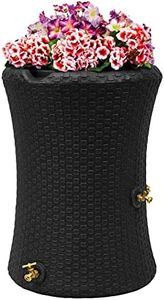 Good Ideas IMP-N50-BLK Impressions Nantucket Rain Saver Rain Barrel, 50 gallon, Black