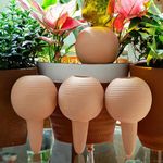 4PCS Large Clay Plant Watering Globes Glass Automatic Self-Watering Globes Terracotta Watering Spikes Plastic Balls Garden 400ml Insert Water Device Watering Bulbs for Indoor & Outdoor Plant