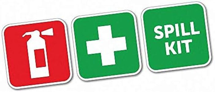 First Aid Fire Extinguisher And Spill Kit Sticker