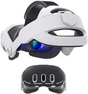 Kuejct 2 in 1 Accessoris Set for Oculus Meta Quest 3, Comfort Head Strap with Adjustable Hinge, Shell Protective Cover, VR Accessories Bundle Compatible with Face Pad Cover