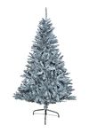 SHATCHI Bushy Imperial Pine Artificial Deluxe Christmas Tree Hinged Branches Pencil Point Tips with Metal Stand Xmas Home Decorations, PVC, Frosty Green, 4Ft/120CM